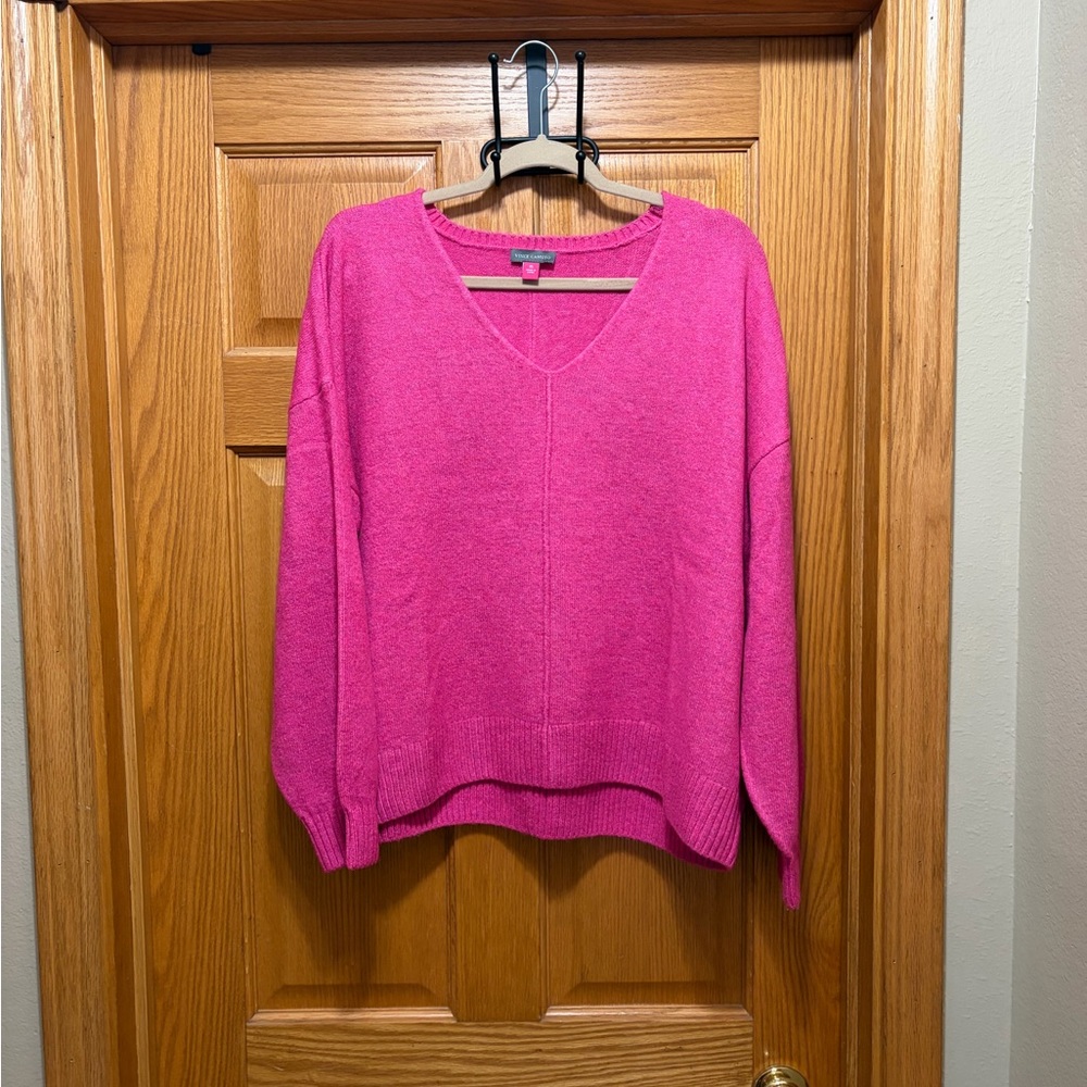 Vince Camuto Fuchsia V-Neck Sweater